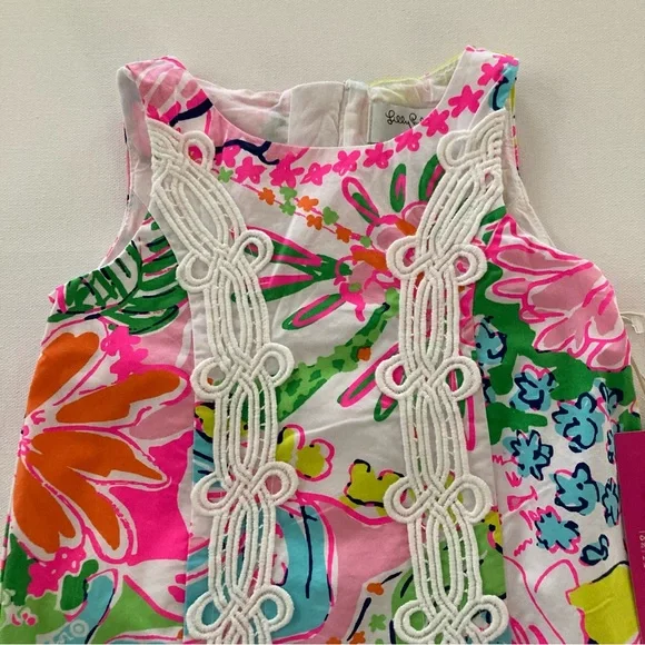 Lilly Pulitzer 18 Months Baby Girl Pink Floral Dress Spring Summer - Picture 8 of 8